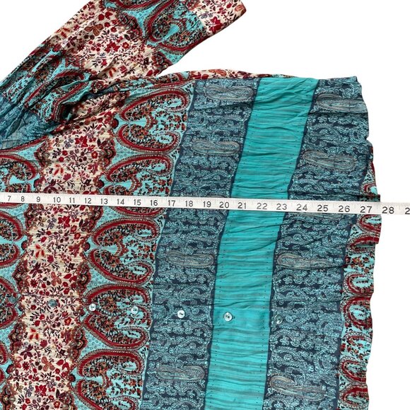 CATO BLOUSE COLORFUL PAISLEY FLORAL LIGHTWEIGHT BUTTON UP SIZE 18/20W ARTSY BOHO - Picture 5 of 6